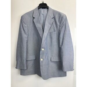Stafford‎ Men's Blazer 46R Casual Lightweight Cotton Blue Sport Coat Jacket